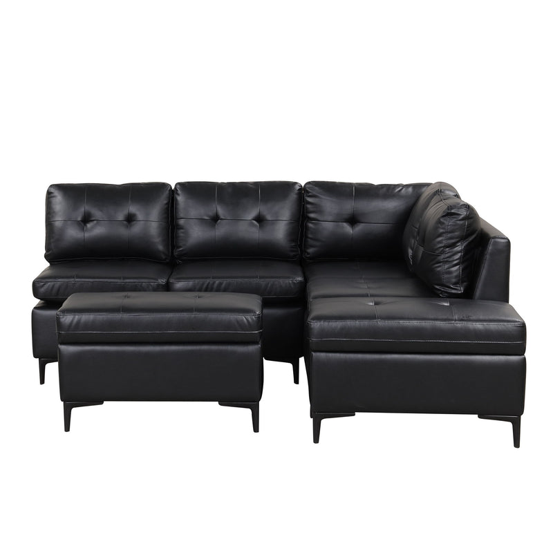 L-Shaped Corner Sofa Sectional Sofa Couch With Movable Storage Ottomans For Living Room