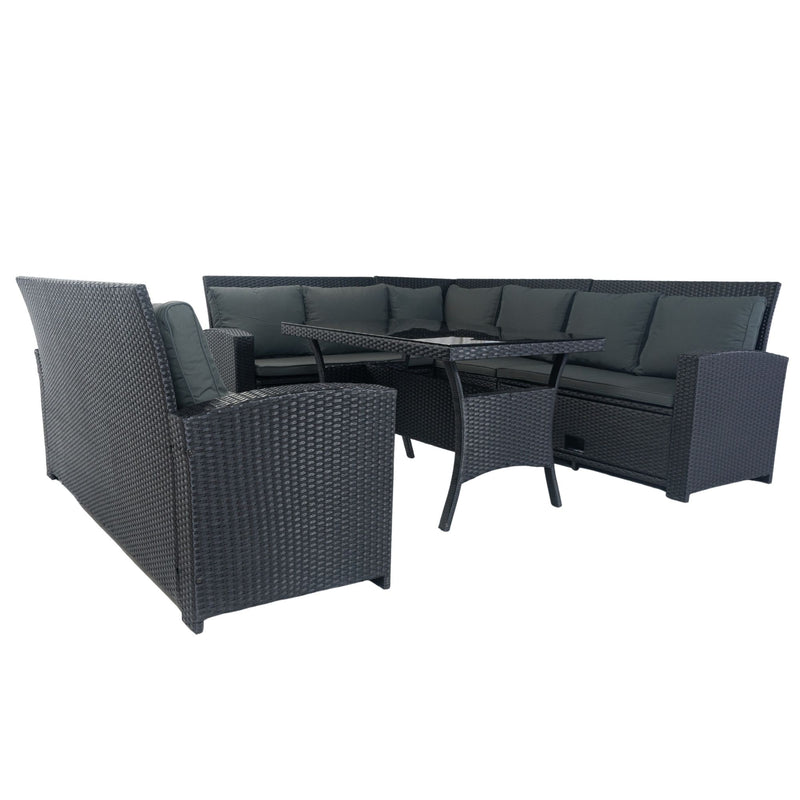 5 Piece Patio Wicker Outdoor Sectional Set 9 Seater Conversation Set With 3 Storage Under Seat