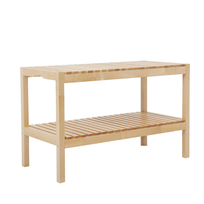 Shoe Bench-Birch, 3 Tier Sturdy Shoe Bench, Storage Shoe Organizer, Holds Up To 300Lbs For Entryway Bedroom Living Room Balcony - Natural Wood