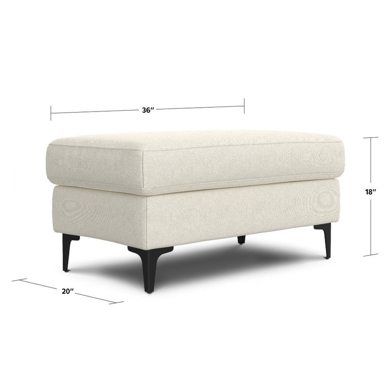 Ava - Mid Century Ottoman - Cream