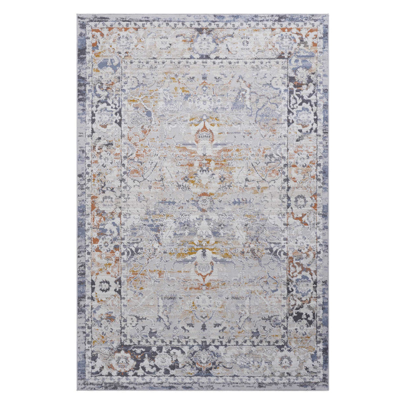 Payas - 5' x 7' Traditional Non-Shedding Living Room Bedroom Dining Home Office Stylish And Stain Resistant Area Rug - Ivory / Gray