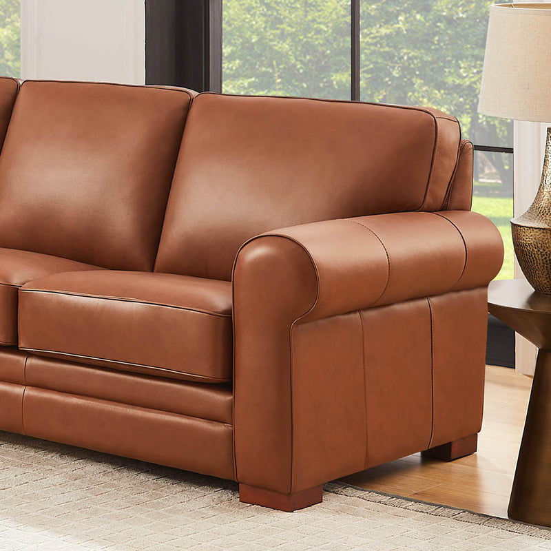 Brookfield - Leather L-Shaped Convertible Sectional