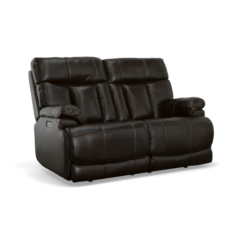 Clive - Power Reclining Loveseat with Power Headrests & Lumbar - Dark Brown