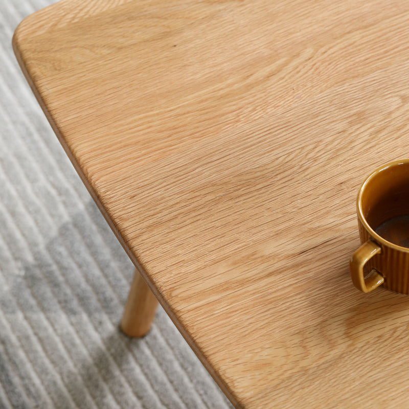 Low Table, Coffee Table With Storage Shelf - Natural