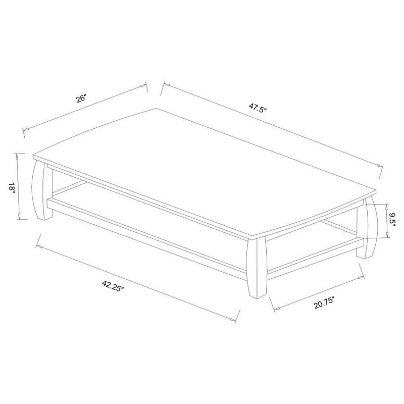 Dixon - Rectangular Coffee Table With Lower Shelf - Espresso