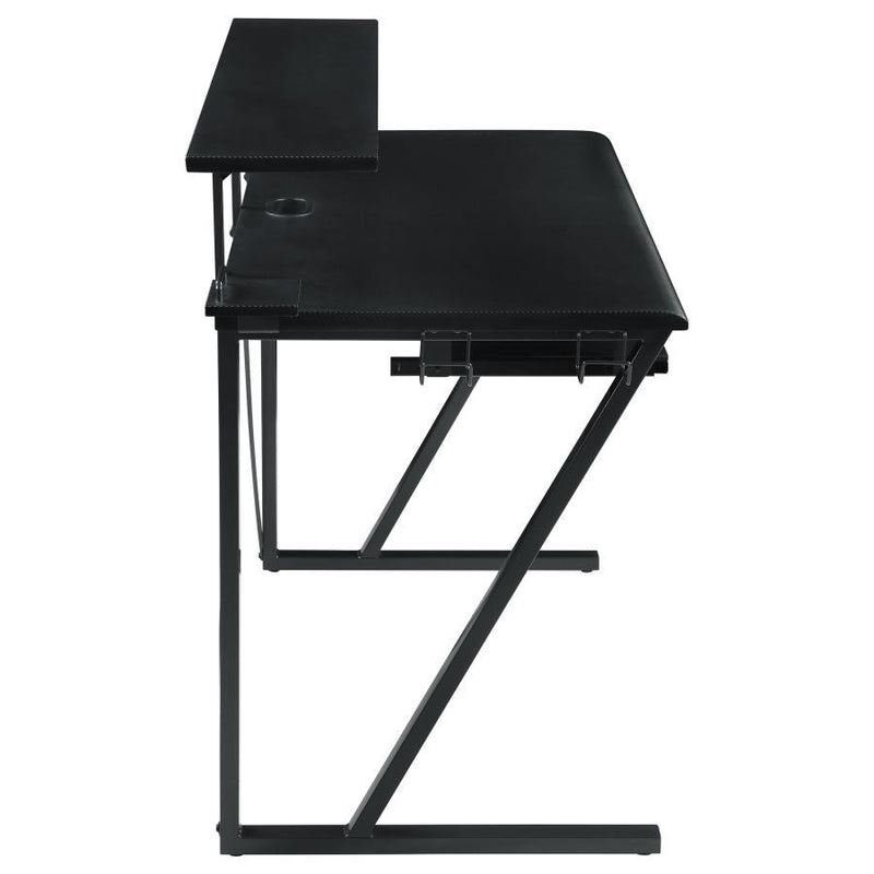 Wedalia - Computer Gaming Desk With Utility Hook - Black