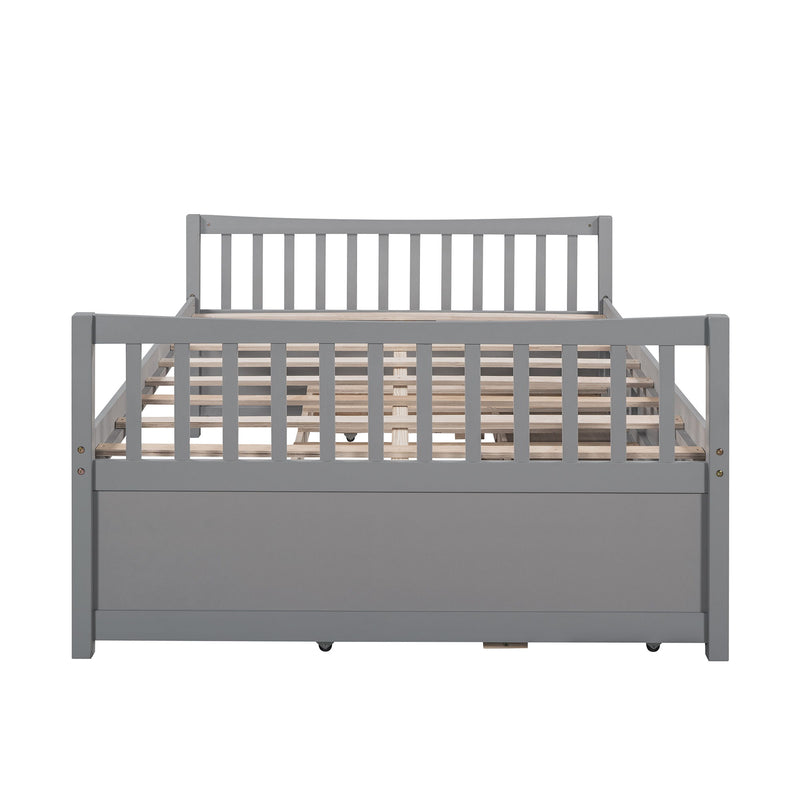 Full Size Daybed With Twin Size Trundle And Drawers, Full Size