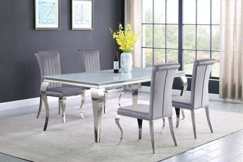 Carone - Rectangular Glass Top Dining Table