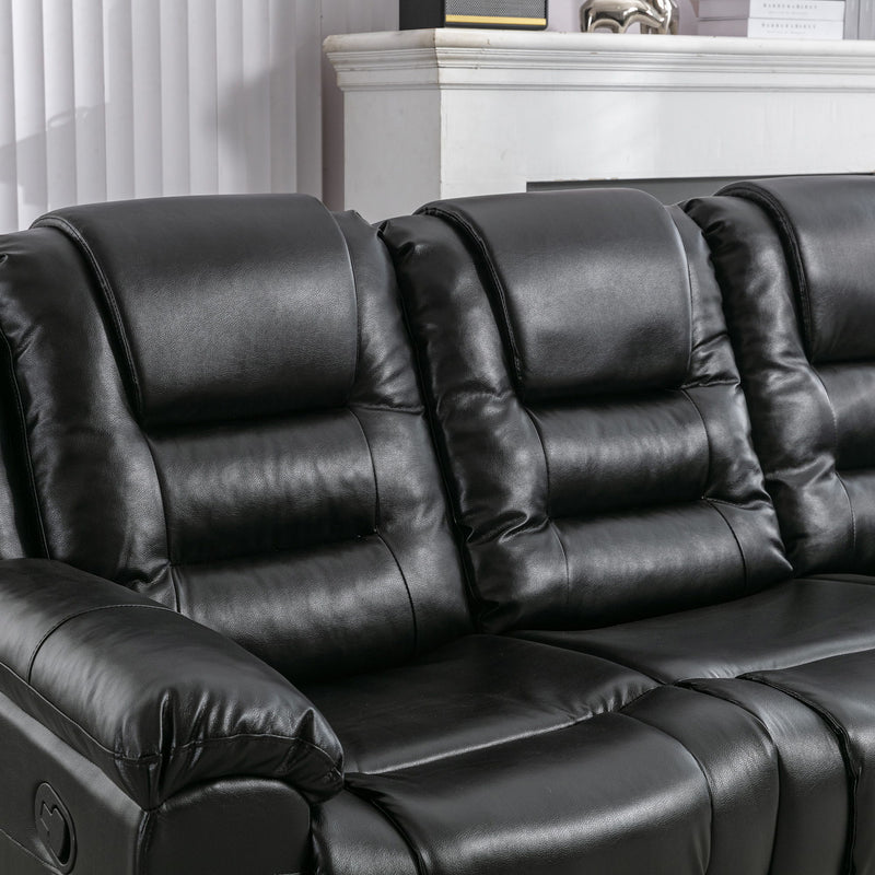 3 Seater Home Theater Recliner Manual Recliner Chair With Two Built-In Cup Holders For Living Room