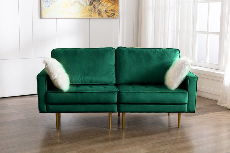 Theo - Velvet Loveseat With Pillows