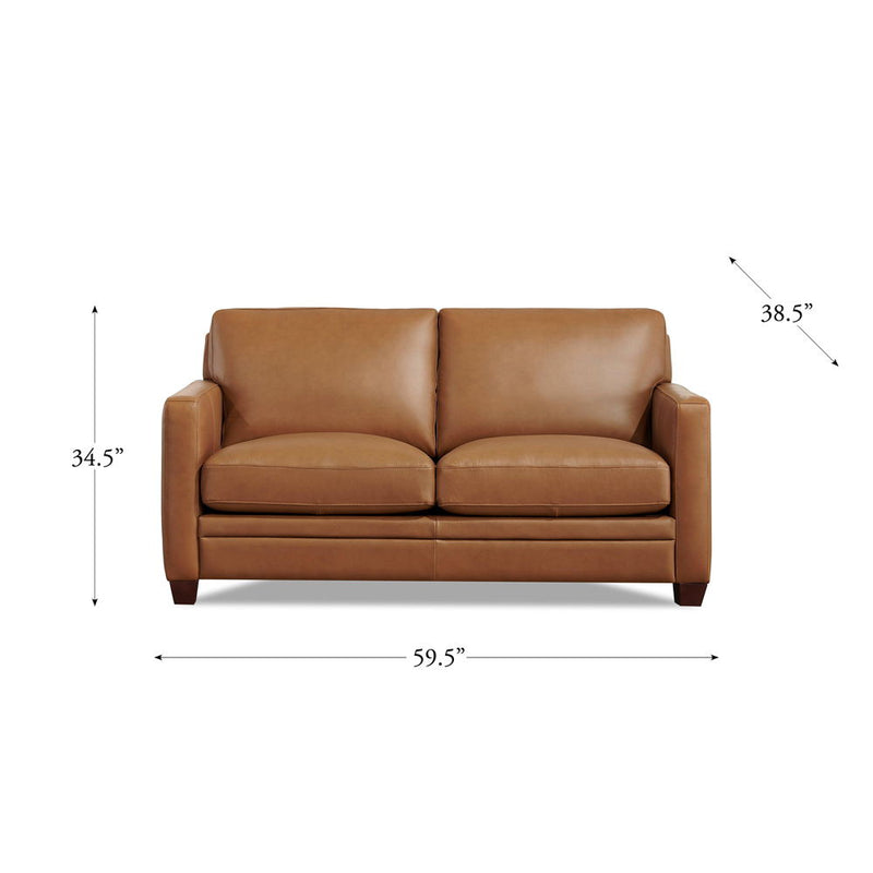 Naples - Leather Loveseat - Cognac