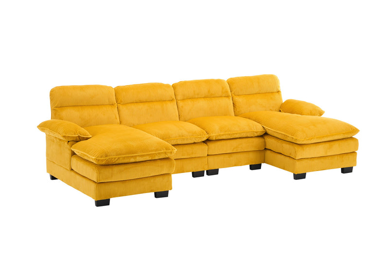 U-Shaped Profile Sofa, Including Two Single Seats And Two Chaise, Modular Sofa, Corduroy Sofa