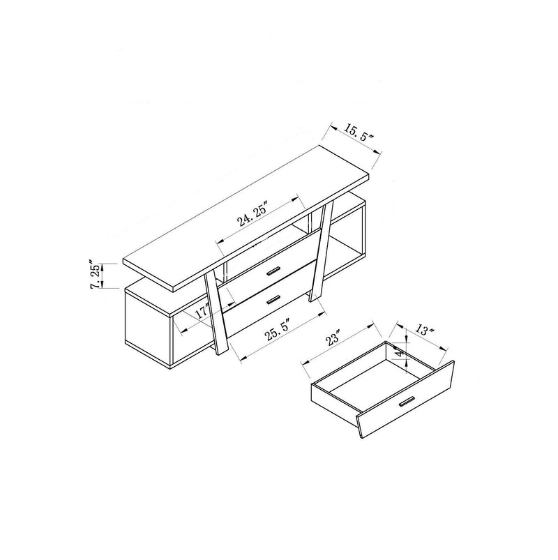 Home Entertainment Modern TV Stand With Two Drawers And Multi