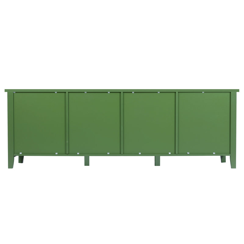 Stylish TV Cabinet, Entertainment CenterTV Stand, TVconsoletable, Media Console, Solidwood Frame, Changhong Glass Door, Metal Handle - Antique Green