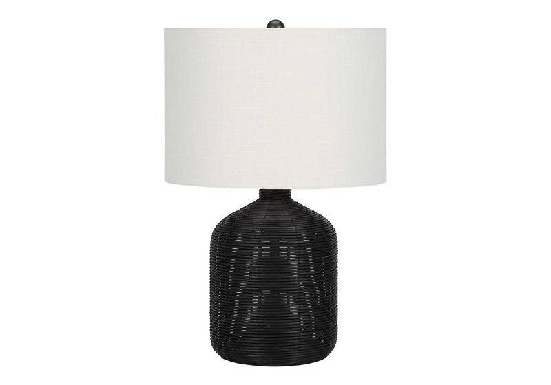 Lighting, Table Lamp, Rattan, Modern - Black