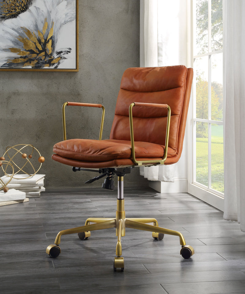 Dudley - Executive Office Chair - Rust Top Grain Leather