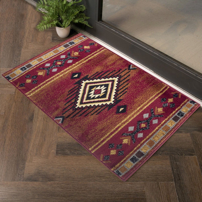 Tribes - 2'7" X 7'3" Southwest Area Rug - Red