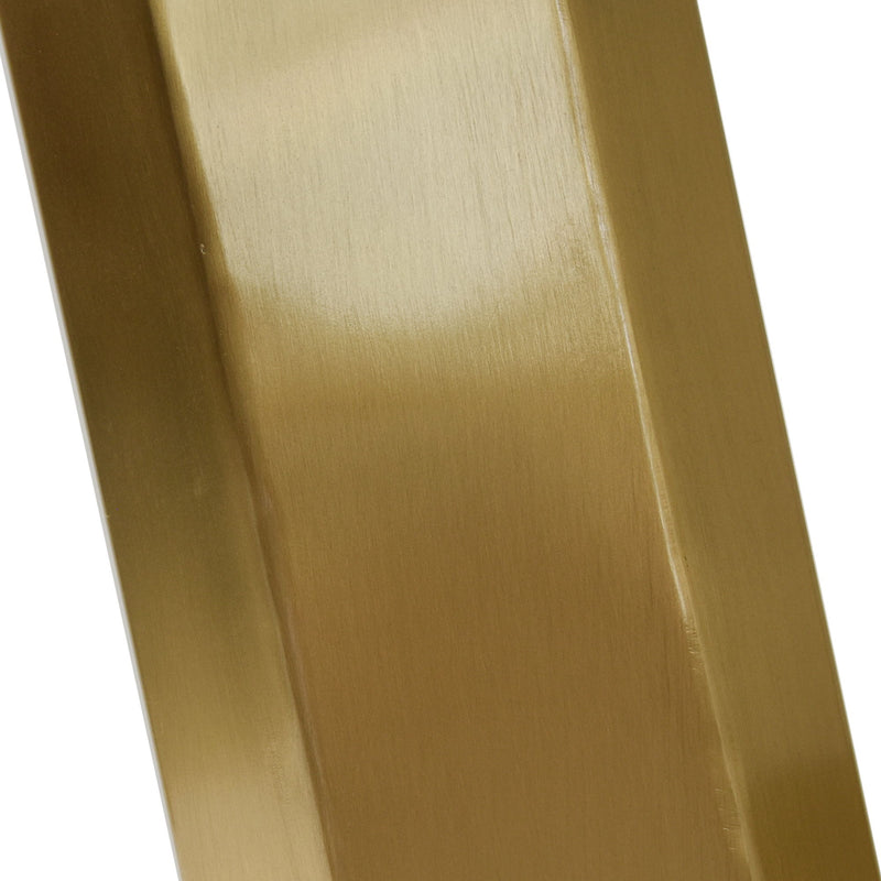 78.74" Modern Artificial Stone Panel Golden V-Shaped Metal Legs, Can Accommodate 8 People - White / Gold