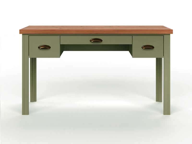 Vineyard - 53" Writing Desk - Sage Green And Fruitwood