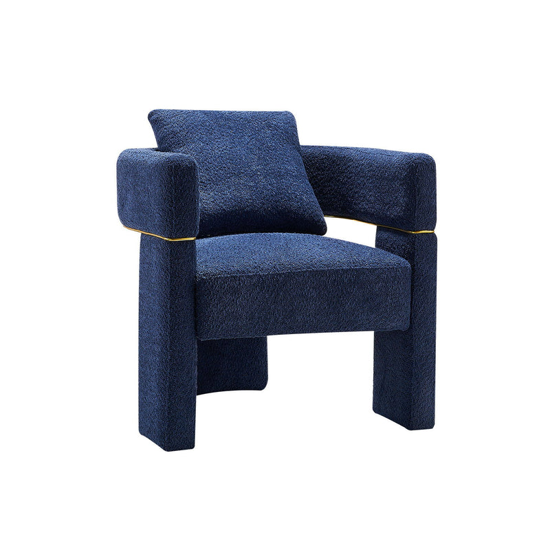 Wide Boucle Upholstered Accent Chair