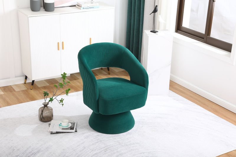 Swivel Accent Chair Armchair, Round Barrel Chair For Living Room Bedroom - Teddy Fabric