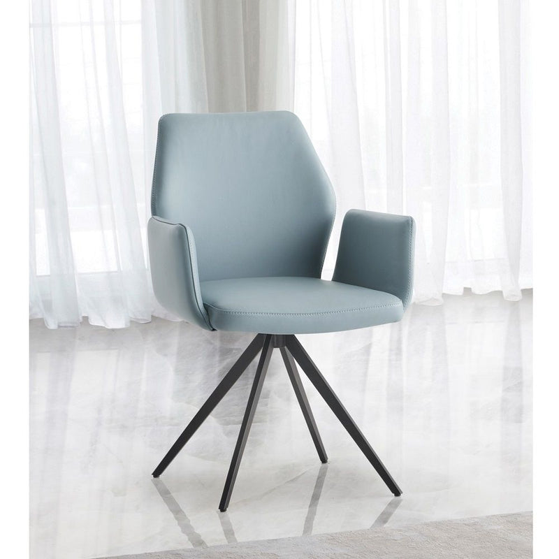 Segismunda - Side Chair With Swivel - Light Blue & Black