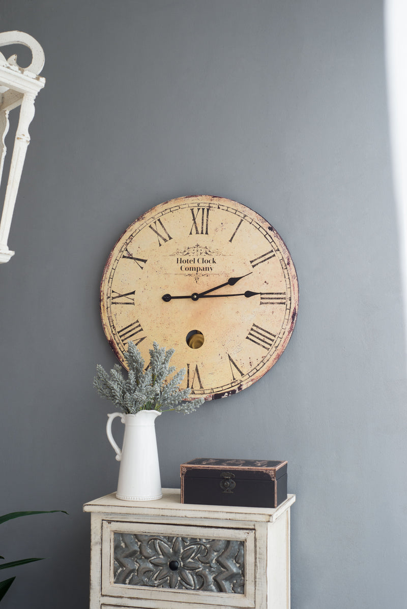 Vintage Design Wall Clock - Beige