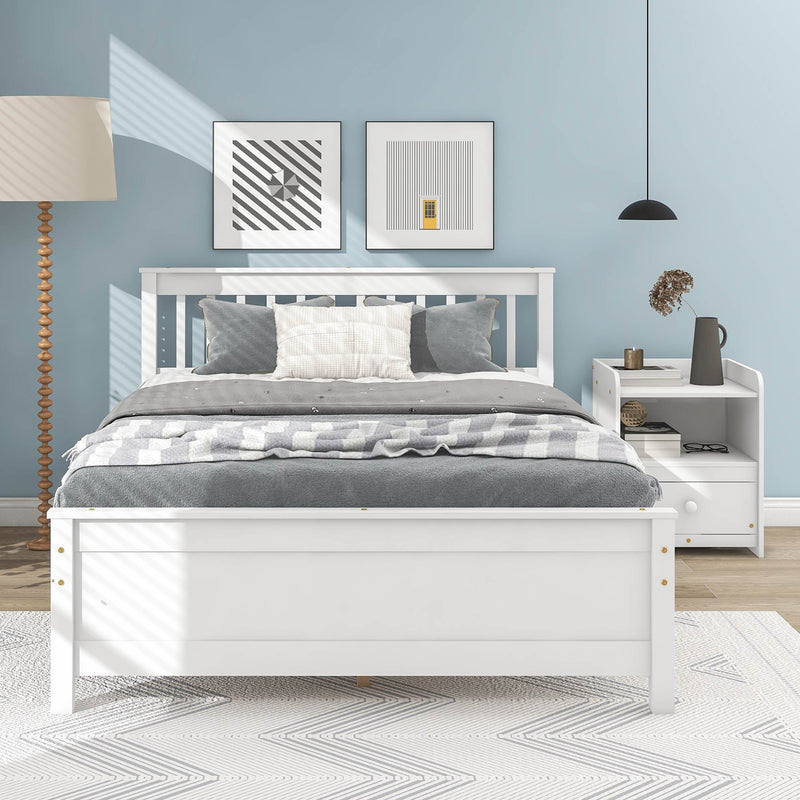 Bed With Headboard And Footboard For Kids, Teens, Adults, With A Nightstand