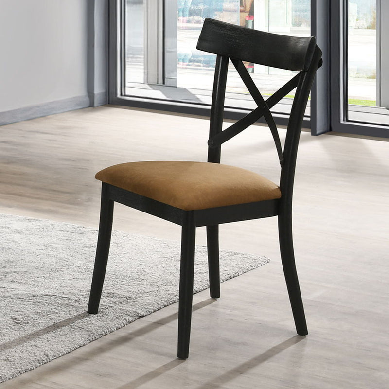 Hillary - Side Chair (Set of 2) - Walnut & Black