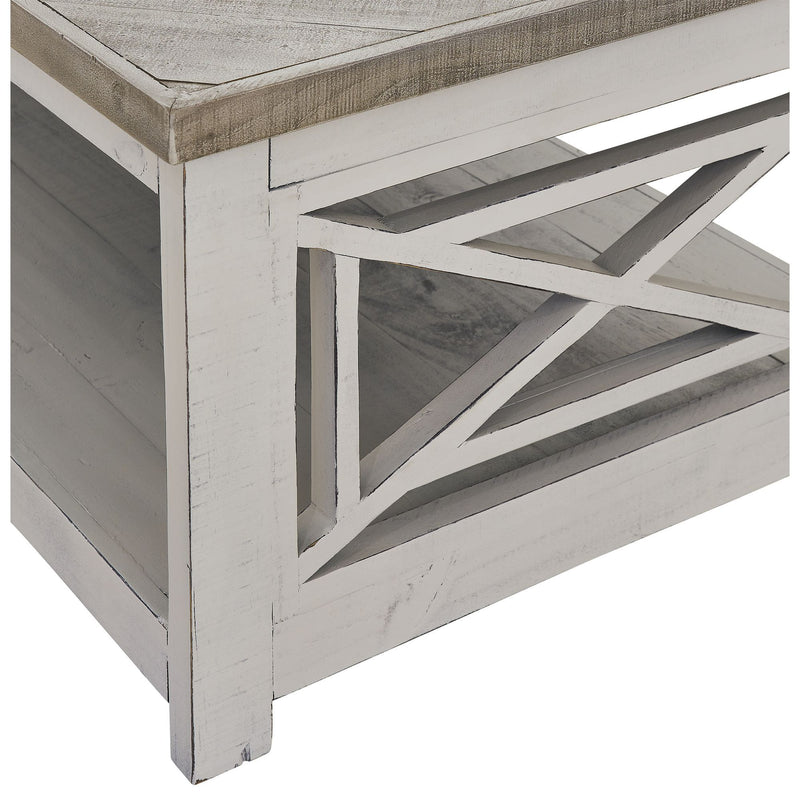 Justina - Coffee Table & Casters - White / Grey