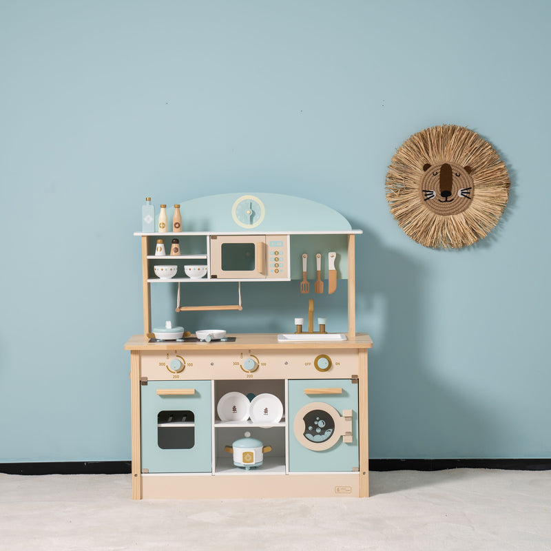 Modern Style Toy Kitchen Set For Boys & Girls 3 - Blue & Gold