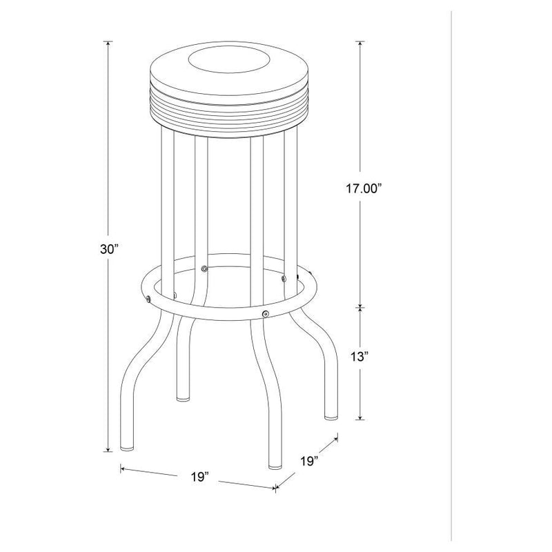 Retro - Upholstered Metal Swivel Bar Stool (Set of 2)