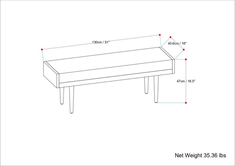 Anya - Ottoman Bench - Black