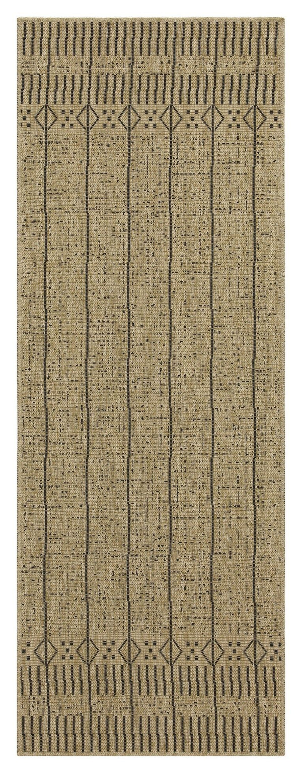 Earth - 2'7" X 7'3" Indoor / Outdoor, Area Rug - Jute / Black