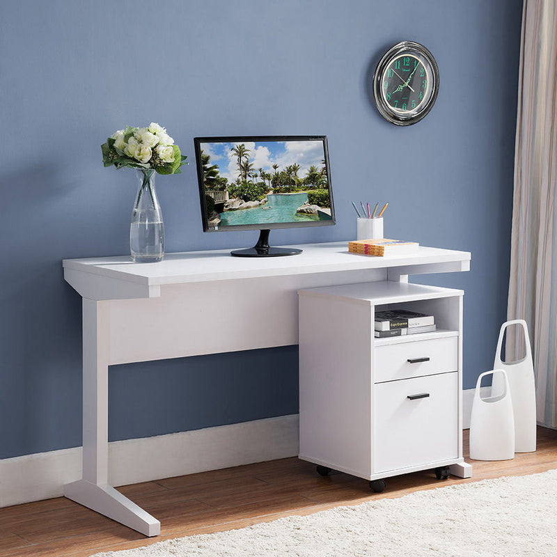 Laptop Desk With I-Shaped Sturdy Legs - White