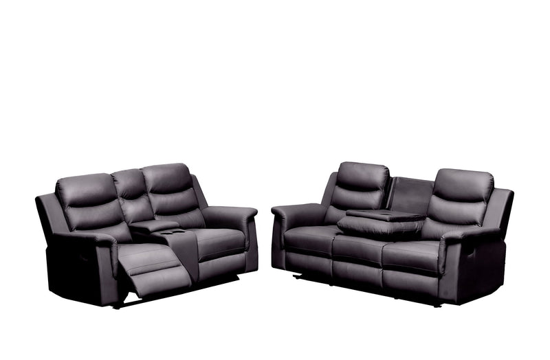 Reclining Sofa With Middle Console Slipcover, Stretch 3 Seat Reclining Sofa Covers - Black