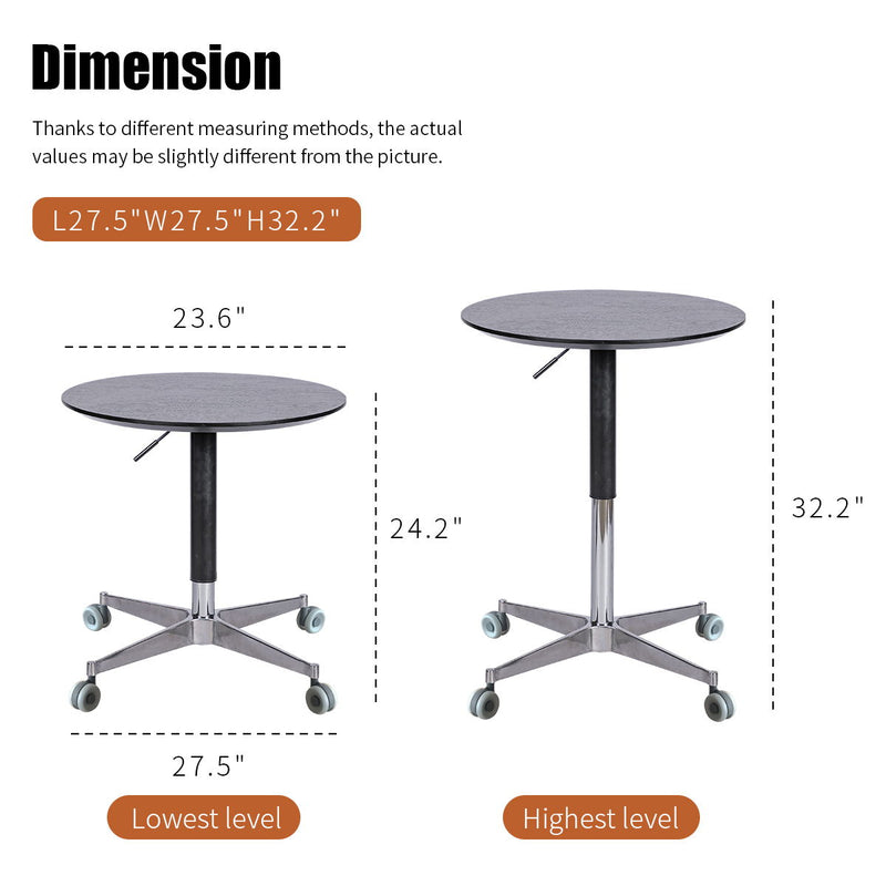 Movable Adjustable Coffee Table 360 Swivel Counter Bar Height Aluminum Star Base Movable For End Table Dining Room Home Kitchen Table