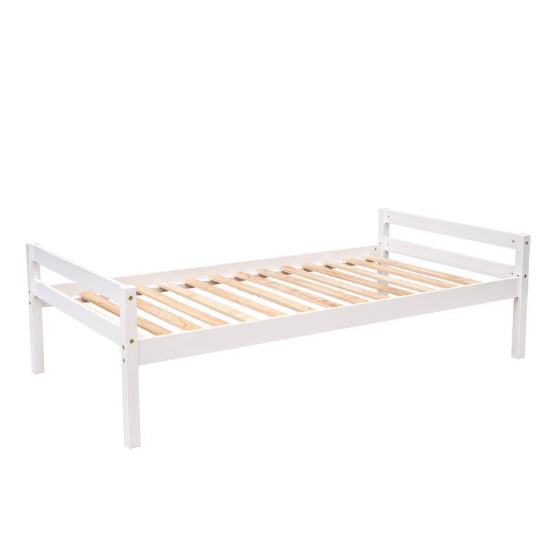 Twin Size Loft Bed with a Stand-alone Bed, Storage Staircase, Desk, Shelves and Drawers, White