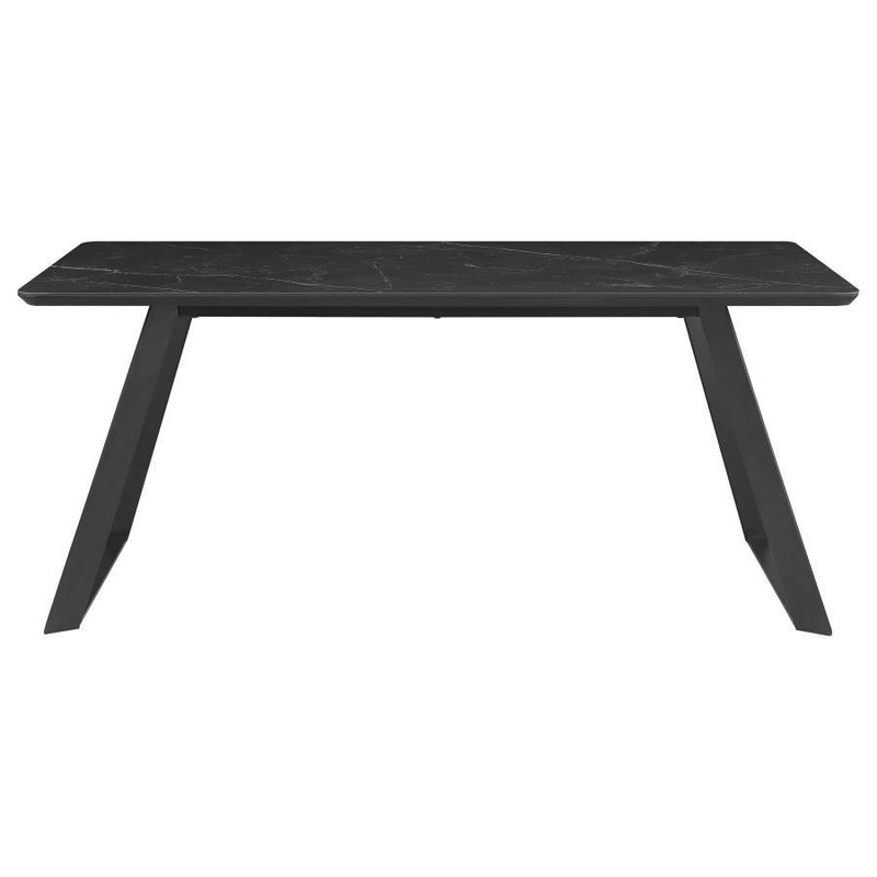 Smith - Rectangle Ceramic Top Dining Table - Black And Gunmetal