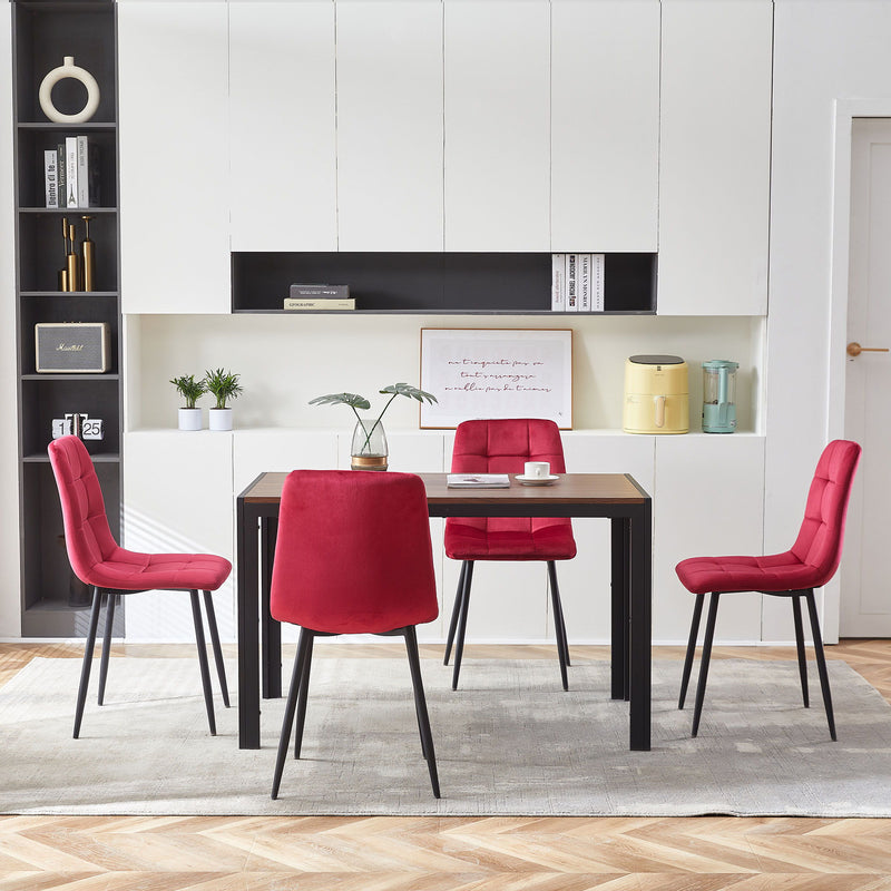 Mid-Century Modern Velvet Dining Chairs Set For Kitchen, Living Room