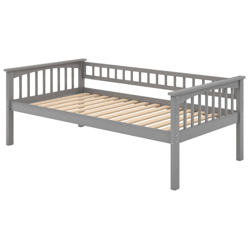 Twin over Twin Bunk Bed with Drawers, Convertible Beds, Gray(Old SKU: SM000240AAE-1)