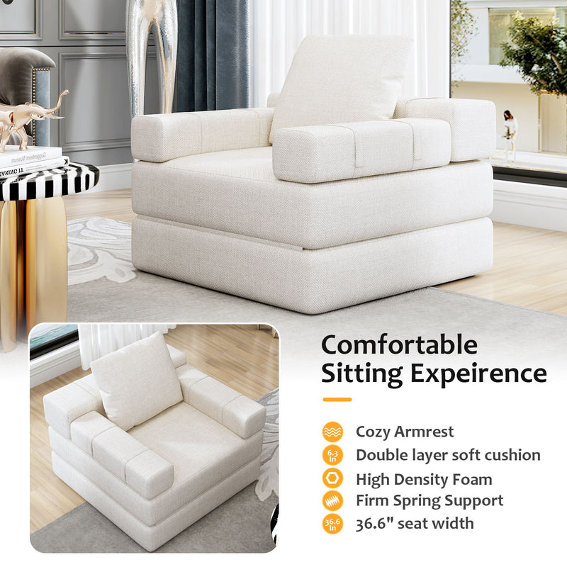 Single Sofa Chair That Converts To A Single Sofa Bed For Living Room, Guest Room, Playroom