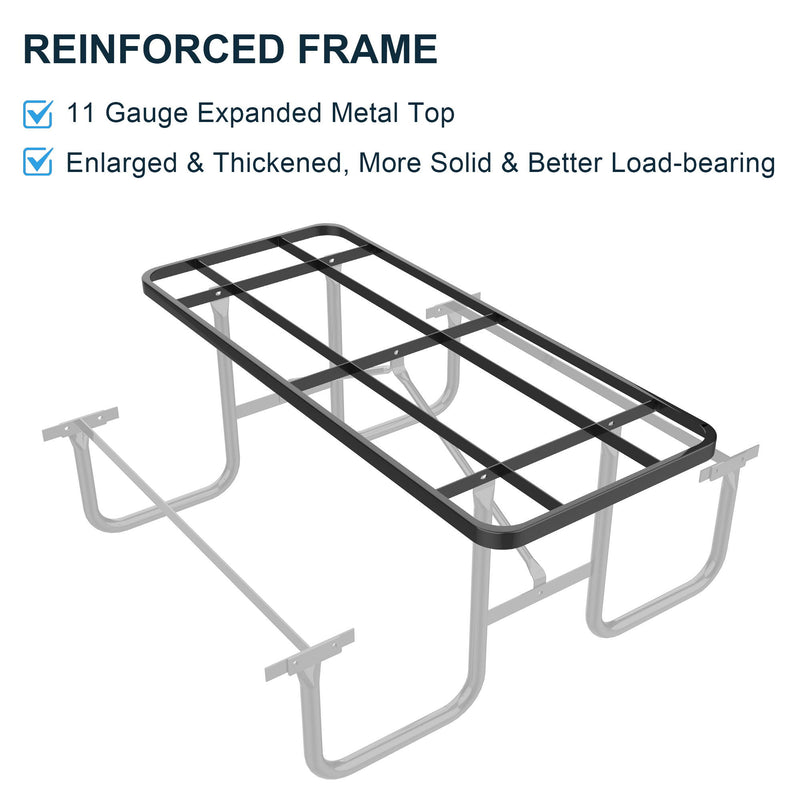 Expanded Rectangular Picnic Table - Blue - Metal