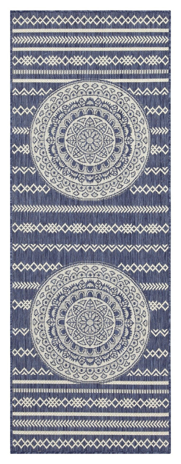 Sunshine - 2'7" X 7'3" Indoor / Outdoor Area Rug, Polypropylene - Blue