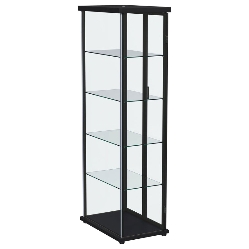 Aero - 5-Shelf Display Curio Cabinet With Led Lighting