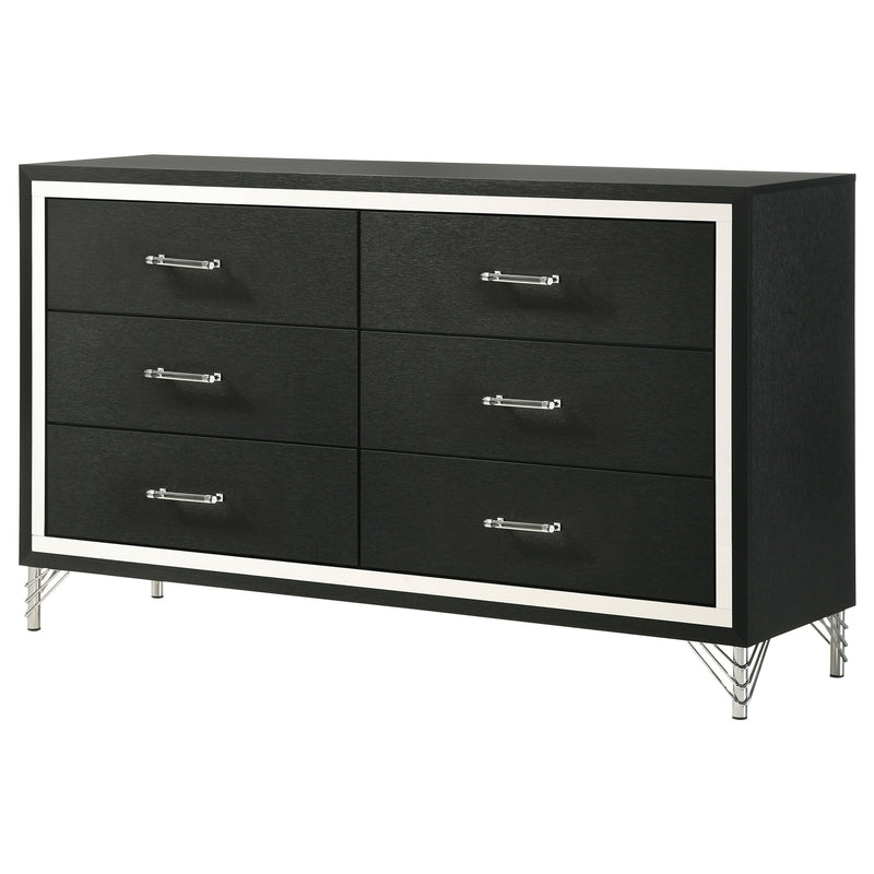 Lucia - 6-Drawer Dresser Cabinet  - Black