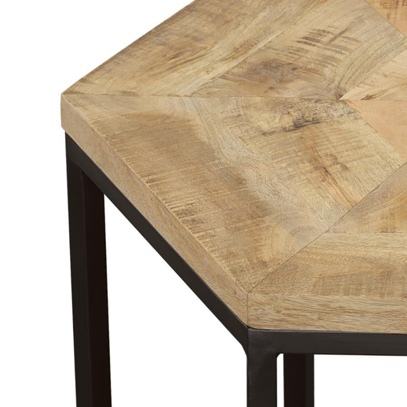 Adger - 2 Piece Hexagonal Nesting Tables - Natural And Black