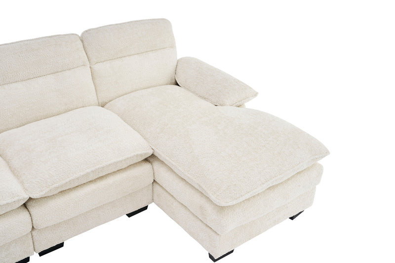 U-Shaped Profile Sofa, Including Two Single Seats And Two Chaise, Modular Sofa, Chenille Sofa