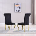 Modern Velvet Dining Chairs (Set of 2), Upholstered Accent Armless Chairs With Stripe Backrest