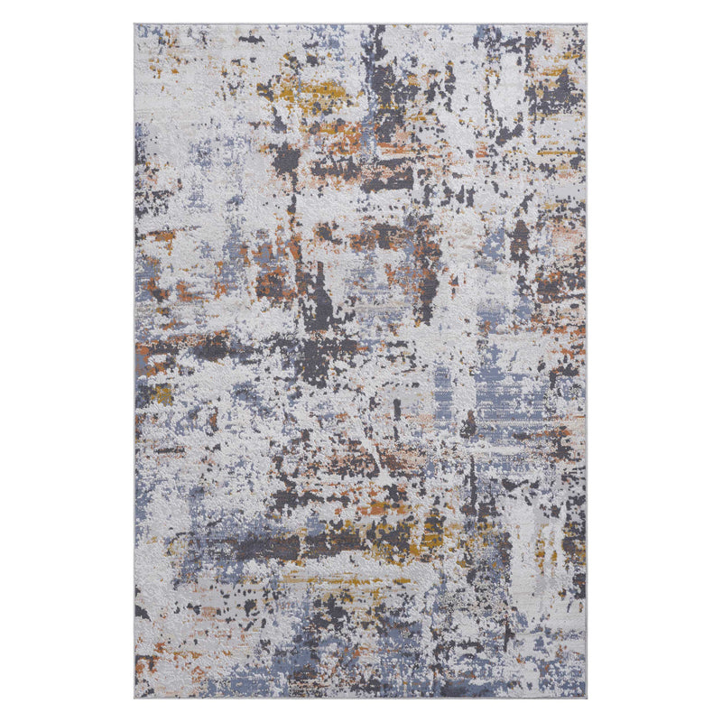 8' x 10' Abstract Non-Shedding Living Room Bedroom Dining Home Office Stylish And Stain Resistant Area Rug - Ivory / Blue